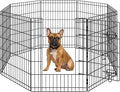 Yaheetech 30" High 8 Panel Foldable Metal Dog Exercise Pen Pet Playpen Dog Fence Outdoor & Indoor Use for Small Animals with Door Black