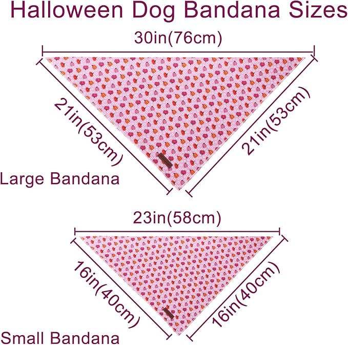 Halloween Pumpkin Dog Bandana, Halloween Triangle Bid Scarf with Pumpkin Pattern, Cotton Pet Kerchief for Girl Boy Dogs or Cats, Cute Puppy Bandana Fancy for Dogs