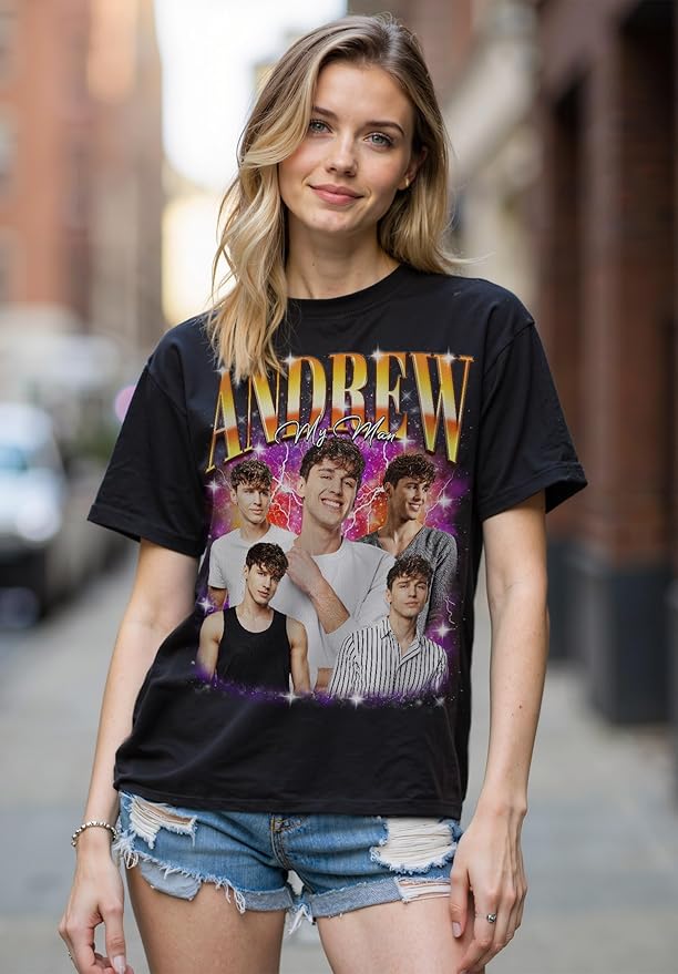 Custom Bootleg Rap Shirt with Photo Text, Vintage Custom Picture Shirt for Girlfriend, Boyfriend, Dad, Mom, Pet Lover Friend