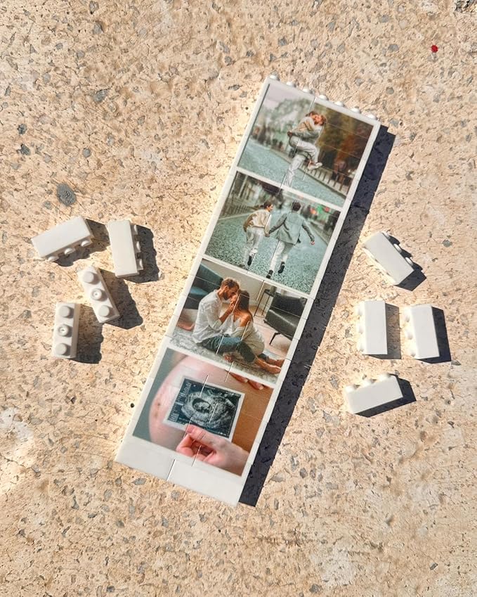 NAZENTI Personalized Photo Building Blocks For Couples, Bricks Style Puzzle Blocks Gifts For Boyfriend, Custom Home Decor & Valentines Day Gift, Anniversary Keepsake gifts for Couple Family Besties