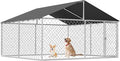 Petonly Outdoor Dog Enclosure Heavy Duty Dog Kennel House Mesh Dog Big Cage Pet Kennel Steel Fence with Secure Lock(118”x 118”)