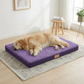 Patas Lague Orthopedic XL Dog Bed Large Sized Dog 42''X28'', Soft Waterproof Egg Crate Foam Large Pet Crate Beds Mat with Removable Washable Cover and Non-Slip Bottom, Purple