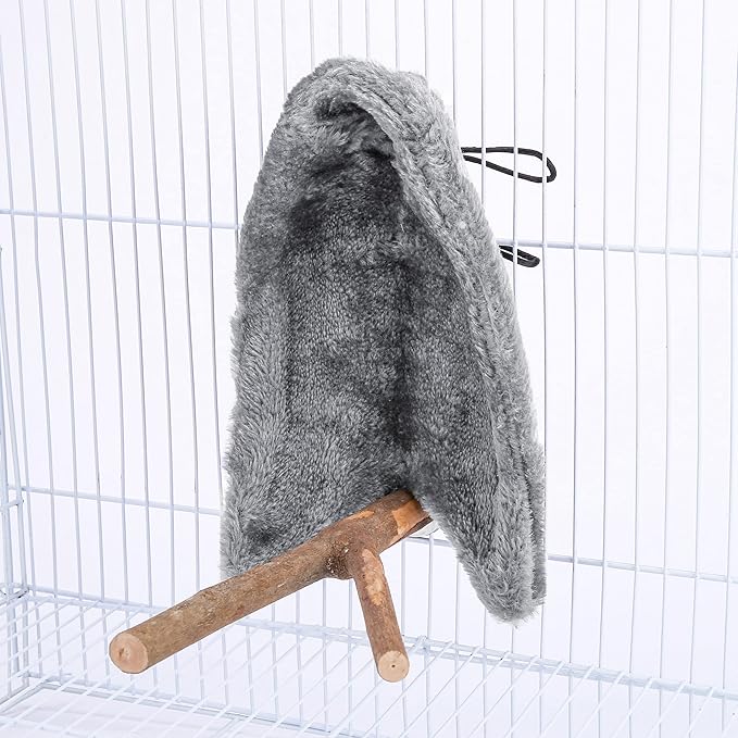 Comfort Corner Fleece Bird Blanket Parrot Cage Snuggle Hut Warm Bird Nest House Bed Hanging Hammock Toy for Parakeet Cockatiel Pigeon Small Animals Shelter Plush Bedding(Size M)