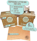 Cats Desire Litter Box - Disposable Litter Box Pack (6 pcs) - Top/Low Entry - Includes 2 lids, 2 Bases and 2 Multipurpose Pads - Partially Recycled Cardboard, 17" L x 17" W x 15.25" H