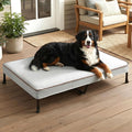Veehoo Elevated Dog Bed with Waterproof Cushion, Cooling Raised Dog Beds with Padded Top, Washable Outdoor Dog Bed, Orthopedic Pet Cot for Indoor & Outdoor, Extra Large Dog Bed 53" x 37.5", Dark Grey