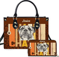 Personalized Pet Mom Leather Handbag – Custom Name Dog Cat Photo Purse, Pet Lover Gifts for Women, Christmas