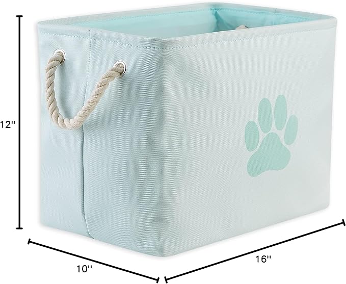 Bone Dry Pet Storage Collection Collapsible Bin, Medium Rectangle, Aqua