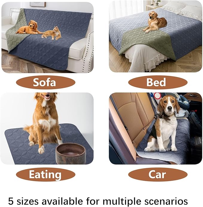 Waterproof Dog Blanket, 30x30 inches Small Pet Couch Covers for Sofa, Chair Bed Furniture Protector from Dogs Washable and Reversible-Blue+Green