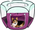 Furhaven Portable Dog Playpen, Cat Playpen, Pet Playground,Kennel Foldable Indoor Outdoor Zippered Puppy Crate - Purple, Large