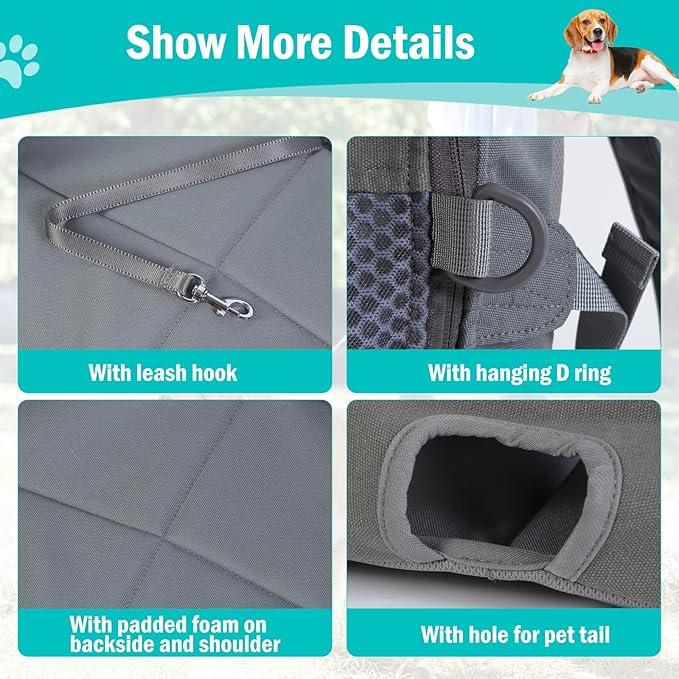 Dog Carrier Backpack - Legs Out Front - Facing Pet Carrier Backpack for Small Medium Large Dogs, Airline Approved Handsa - Canvas Mesh Free Cat Travel Bag