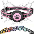 Airtag Cat Collar Breakaway, Reflective Cat Collar with AirTag Holder and Bell, Compatible with Apple Air Tag, Comfortable Padding, Adjustable, Durable (Pink, S)