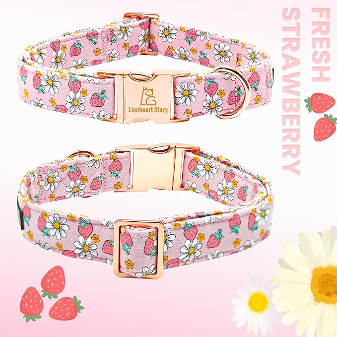 Lionheart glory Dog Collar Bow Collar Pink Dog Collar with Bow Tie Spring Summer Cute Collar Dog Female Soft Durable Adjustable Dog Collars for Large Dogs Pet Gift
