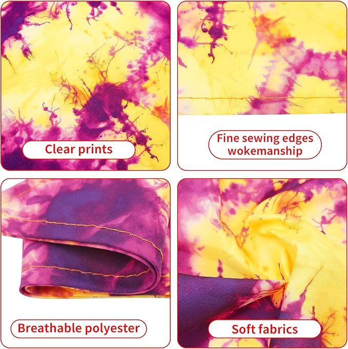 30 Pack Large Tie Dye Dog Bandanas Stitch Dog Bandana Bulk Reversible Print One Side XXL Polyester Scarves Party Grooming L