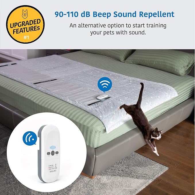 SVD.PET (2-Pack Pet Training Mat with Tester, Shock Pad for Dogs Cats, Electronic Repellent mat for Indoor, 3 Training Modes, 5 Levels, Pet Safe Mode (White controler 60" X 12")