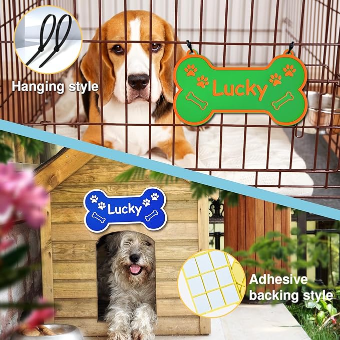 Personalized Dog Crate Sign Custom Dog Kennel Accessories Name Plate Doghouse Sign Decor