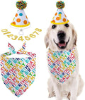 Dog Birthday Bandana Set, It's My Birthday Dog Scarfs, Pet HBD Party Decor Supplies with Colorful Polka Dots Hat Numbers Kerchief for Boy and Girl (Multicolor)