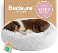 Bedsure Calming Dog Bed for Large Dogs - Donut Washable Large Pet Bed, 36 inches Anti-Slip Round Fluffy Plush Faux Fur Dog Bed, Fits up to 80 lbs Pets, Frost Grey