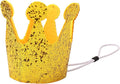 Gold Dog Birthday Crown, 3.54 Inch Height Glitter Pet Crown, Mini Party Hat for Cat Stuffed Animals, Small Puppy Kitten 1st Birthday Celebration, Adjustable Elastic Strap, Photoshoot Props, 1 PC