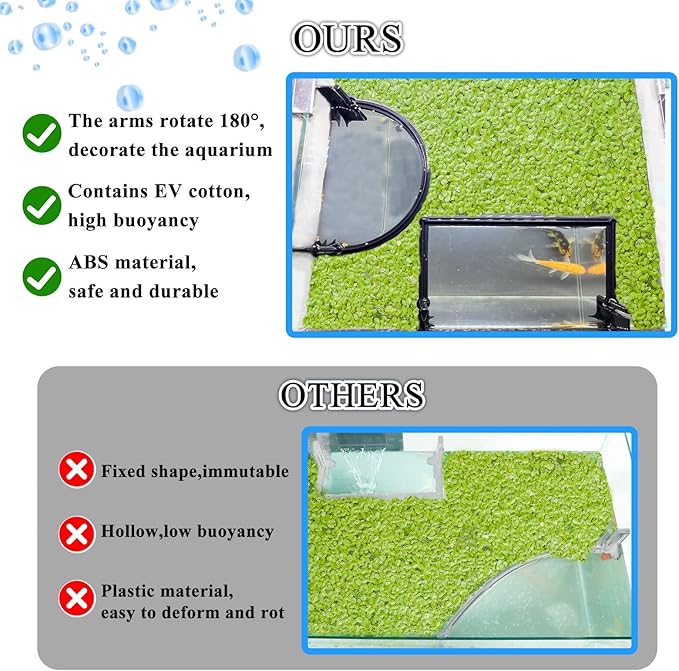 Aquarium Floating Plant Barrier, Floating Plant Corral Self Adjusts to Water Level Fish Tank Fence Keeps The Floaters Away from The Filter