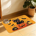Halloween Cat Pet Feeding Mat, Absorbent Dog Bowl Pad, Quick Dry with Anti-Skid Bottom, Indoor Pet Accessories – 16x24 Inch