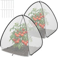 2 Pcs Pop Up Insect Barrier Plant Cover Tent, 30 x 28 x 28 Inch Foldable Garden Plant Protectors Mesh Enclosure, Garden Net Cage Bird Insect Guard Cover for Protecting Plants Fruits Vegetables