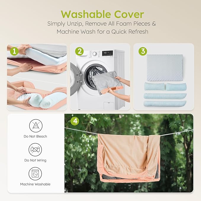 Jumbo Dog Bed for Extra Large Dogs, Orthopedic Dog Bed with Cooling Gel Memory Foam, Waterproof Pet Bed with Removable Washable Cover, 45" Pet Sofa Couch Dutch Velvet with Bone Toy, Peach Pink