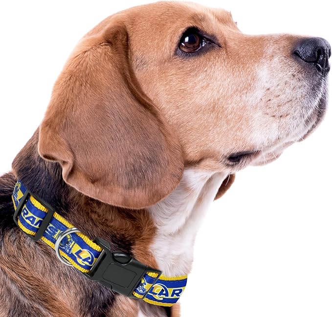 NFL PET Collar Los Angeles Rams Dog Collar, Small Football Team Collar for Dogs & Cats. A Shiny & Colorful Cat Collar & Dog Collar Licensed by The NFL