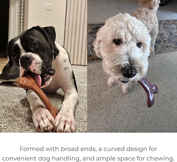 Non-Toxic Dog Toys - Sustainable Beef Flavored Dog Chew Toys for Aggressive Chewers - Plant-Based Bioplastic Pet Toys - Made in The USA (Mega)