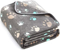 Allisandro Super Soft and Premium Fuzzy Flannel Fleece Pet Dog Blanket, The Cute Print Design Washable Fluffy Blanket for Puppy Cat Kitten Indoor Outdoor, Grey, 32 x 24 Inches