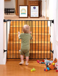 Babelio Baby Gate for Stairs & Doorways, 26-43" W 34" H Extra Tall| No Bottom Bar| Easy Installation| One-handed Operation| Auto-close| Hardware Mount (Drill Needed) Safety Dog/Pet Gate Indoor (Black)