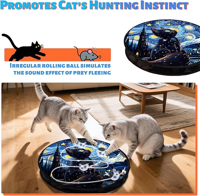 ORSDA Cat Toys Pouch, Cat Toys for Indoor Cats Hide and Seek Mat Suitable for Kitten Balls