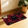 Black Cat Forest Pet Feeding Mat, Fast-Dry Absorbent Dog and Cat Bowl Mat, Waterproof Non-Slip Base for Messy Eaters, Indoor Pet Accessories – 12x20 Inch