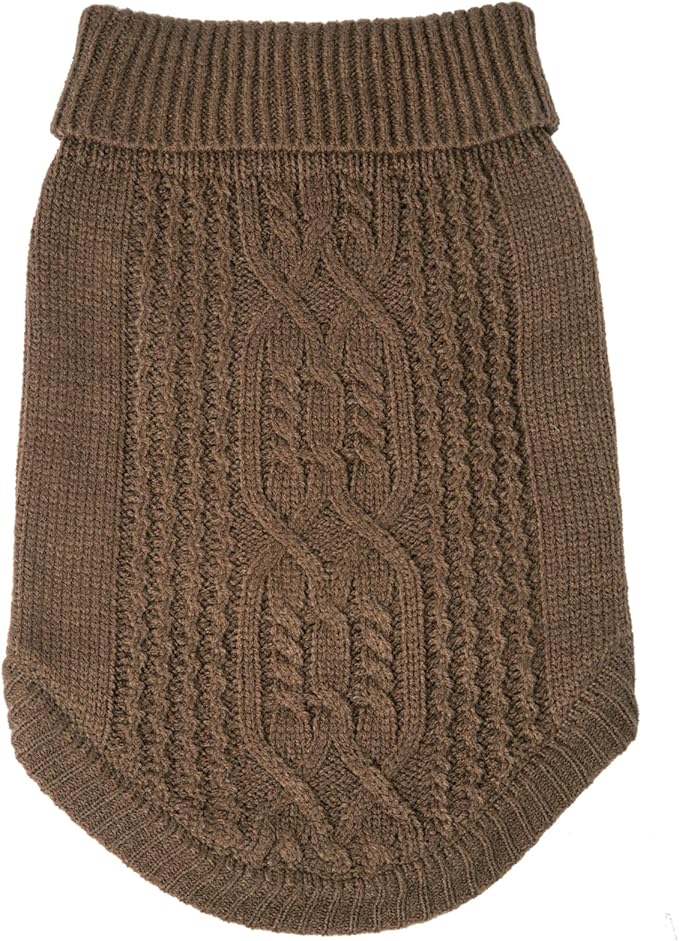 Stretchy Cat Sweater - 17 Colors & 6 Sizes | Snug Winter-Ready Knit for Boy/Girl Cats & Kittens (Brown, Large)