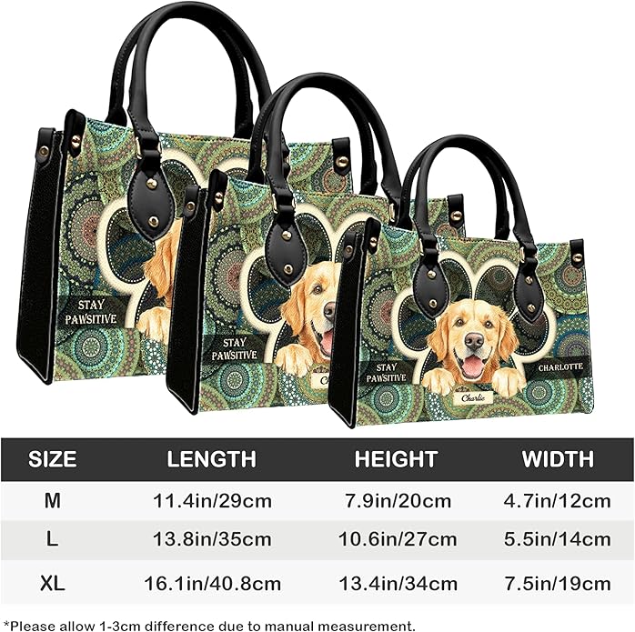 Personalized Pet Mom Leather Handbag – Custom Name Dog Cat Photo Purse, Pet Lover Gifts for Women, Christmas