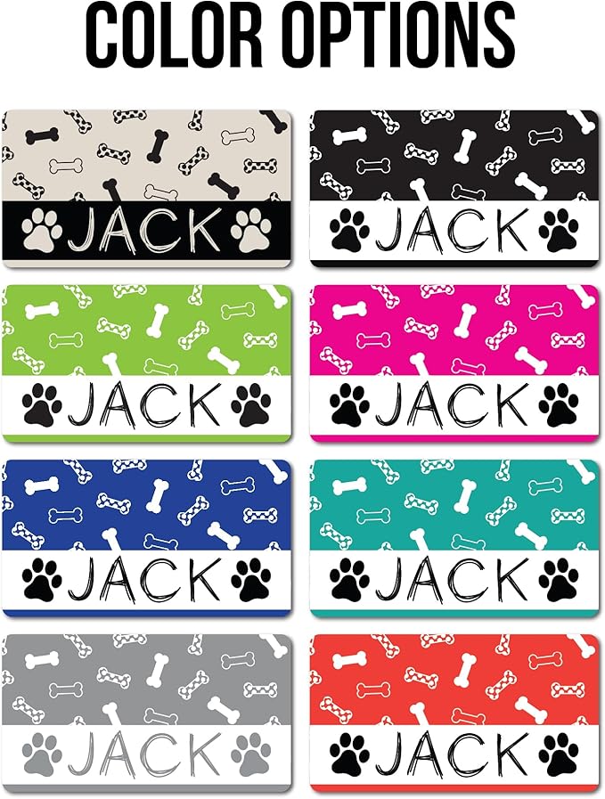 Custom Pet Food Mat - Personalized Dog Cat Water Bowl Placemat - Non-Slip & Absorbant - Your Own Pet's Name - Flexible & Easy to Store & Portable - Multiple Color Options - 12x22 inches