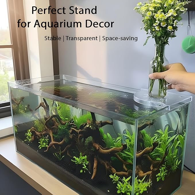 Aquarium Plant Holder for Rimless Fish Tank – 2 Pcs Corner Shelf for Fish Tank Top, Aquatic Plant Planter & Organizer for Aquatic Plants, Decor, and Accessories (White)