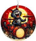 Cat Ornaments for Christmas Tree, Christmas Ornaments 2025, Funny Cat Ornament Playing Drums, Music Lover Gift for Women and Cats Lovers, Unique Funny Christmas Ornaments for Adults Decor