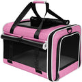 Top Loading Medium Cat Carrier with Privacy Protection for Nervous Pet, Soft-Sided Small Puppy Travel Crate Vet Visit, Kitty Cage Kennel Bag Suitcase Luggage Sleeve, 18x11x11 Inch Pink