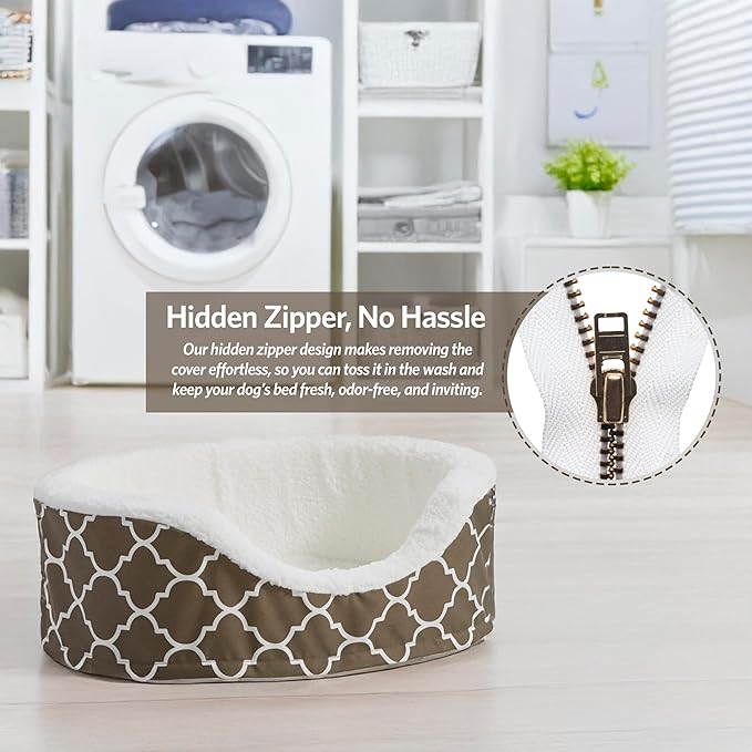 MidWest Homes for Pets Orthoperdic Egg-Crate Nesting Pet Bed w/ Teflon Fabric Protector, Small Brown