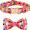 Lionheart glory Valentine's Dog Collar, Dog Collars with Bow, Pet Collar Adjustable Dogs Bowtie Pet Collars for Small Dogs