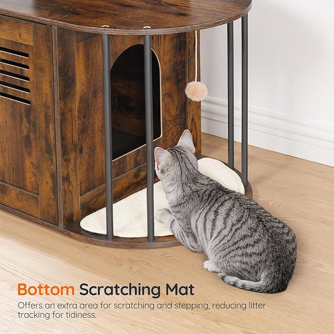 HOOBRO Cat Tree with Litter Box Enclosure, All-in-One 31.5" Cat Tower with Hidden Litter Box Cover Furniture for Indoor Cats, Versatile Cat Condo with Sisal Posts, Hammock, Rustic Brown FG45MZ03