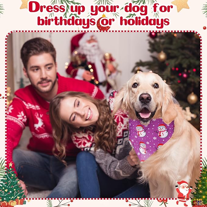 Aliceset 180 Pcs Christmas Dog Bandanas Bulk Christmas Bandanas for Dogs Adjustable Washable Pet Triangle Scarf Cute Kerchief Scarves for Pet Xmas Party Costume Accessories Decorations