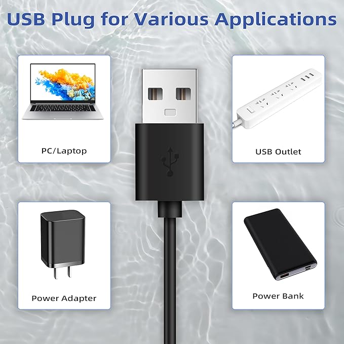 IP68 DR-DC160 Submersible Water Pump Cat Water Fountain Pump for Tritone Ceramic Stainless Steel Round Flower Cap Cat Fountains Automatic Pet Water Dispenser Replacement Pump (with LED&Adapter&Brush)
