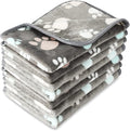Tatuo 4 Pcs Dog Blanket for Pet Cat Blankets Indoor Puppy Teething Stuff Toys Paw Print Fleece Soft Blanket Sleep Mat for Guinea Pig Cage(Dark Gray,X-Large(41 x 30 Inch),Square)