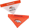 Pets First NFL DOG BANDANA - DENVER BRONCOS REVERSIBLE PET BANDANA. 2 Sided Sports Bandana with a PREMIUM Embroidery TEAM LOGO, Large/X-Large. - 2 Sizes & 32 NFL Teams available