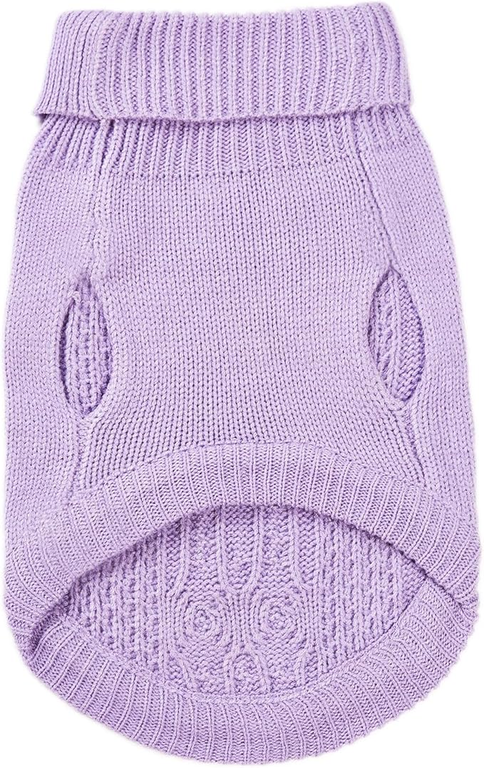 Stretchy Cat Sweater - 17 Colors & 6 Sizes | Snug Winter-Ready Knit for Boy/Girl Cats & Kittens(Purple, Medium)