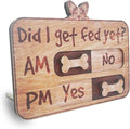 Dog Feeding Tracker-AM PM 2-Meal Wooden Fridge Magnets - Dog Feeding Reminder(3.5'' x 5.4'') with Stand - Did I Get Fed Yet-Pet Accessories to Track & Prevent Overfeeding or Underfeeding of Pets-A04