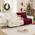 Waterproof Dog Bed Cover, Non-Slip Dog Blanket for Couch, Couch Covers for Dogs Washable, Pet Blanket for Furniture, Pet Bed Mat for Sofa, Car, Pet Supplies Christmas (52x82 Inch, Burgundy)
