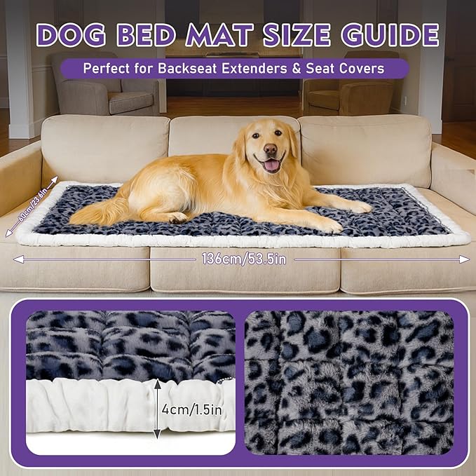 Car Back Seat Mat for Dog 53"x24" Dog Bed for Car Scratch Proof Non Slip Thick Odorless Non Fading Pet Travel Cushion Bed Overlay for Hard Bottom Extender & Cat Rabbit Pet Car Seat Cover Protector