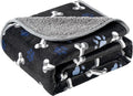 Waterproof Dog Blankets Pet Blanket, Soft Fluffy Sofa Car Bed Protector, Reversible Sherpa Fleece Dog Blanket for Large Dogs (Navy Paws, 60"x80")